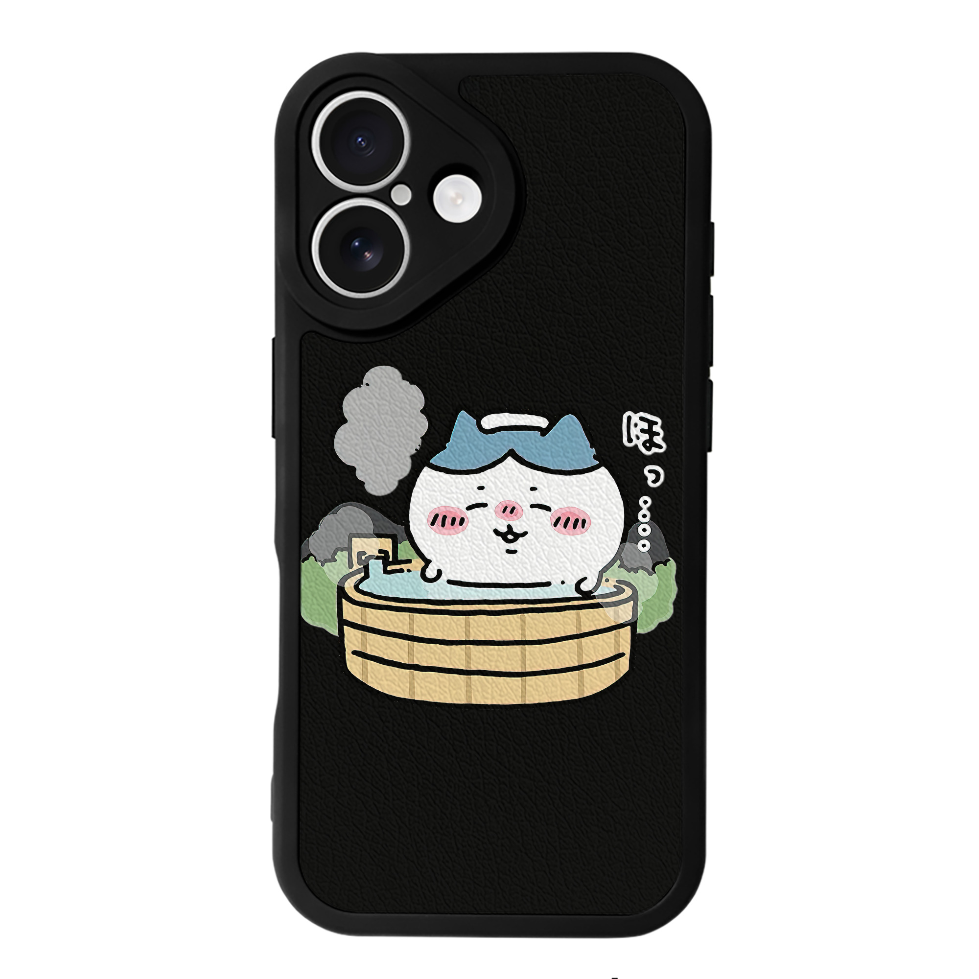 （画像用） ちいかわ ハチワレ Chii-kawa hachiware 【iPhone 16シリーズ対応】シリコンスマホケース（レザー調） 材質：シリコン